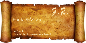 Ferk Róza névjegykártya